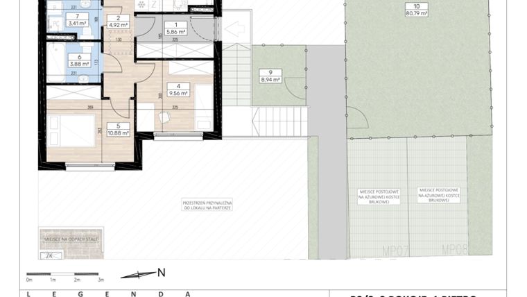 Rzut - Dom na sprzedaż 3 pokoje o powierzchni 64,53 m² - numer B3/2 w RIVA