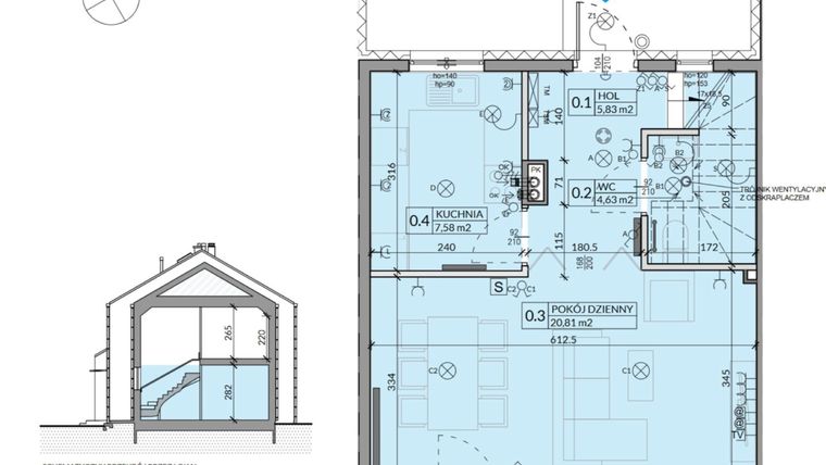 Rzut - Dom na sprzedaż 4 pokoje o powierzchni 77,26 m² - numer 34 w Ahoj Pogórze etap 2 i 3