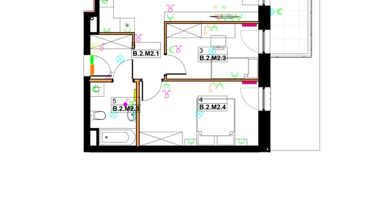 Rzut - Mieszkanie na sprzedaż 3 pokoje o powierzchni 54,34 m² - numer 29 w Srebrzyńska Park II
