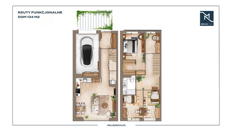 Rzut - Dom na sprzedaż 5 pokoi o powierzchni 137 m² - numer 3 w Millenova