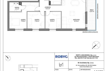 Rzut - Mieszkanie na sprzedaż 4 pokoje o powierzchni 92,9 m² - numer A.3M08 w Kobieli 4