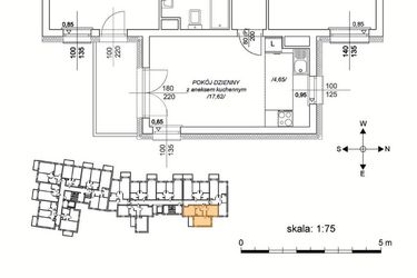 Rzut - Mieszkanie na sprzedaż 3 pokoje o powierzchni 54,99 m² - numer M14 w Osiedle Mała Dziesiąta etap II