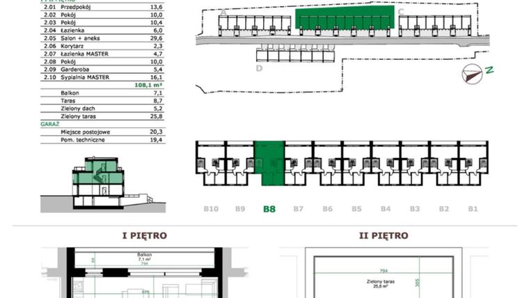 Rzut - Mieszkanie na sprzedaż 5 pokoi o powierzchni 108,1 m² - numer B8.2 w Dębowe Zacisze