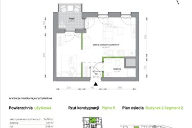 Rzut - Mieszkanie na sprzedaż 1 pokój o powierzchni 33,15 m² - numer 2.5.M10 w Morska Vita