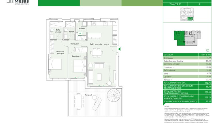Rzut - Mieszkanie na sprzedaż 2 pokoje o powierzchni 112,8 m² - numer B4.43a w Las Mesas Collection by Bromley