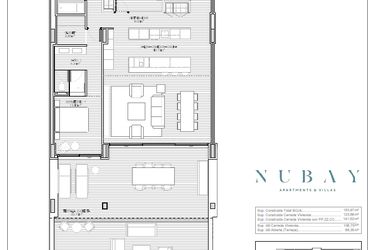 Rzut - Mieszkanie na sprzedaż 3 pokoje o powierzchni 123,68 m² - numer 61A w Nubay
