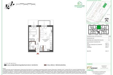 Rzut - Mieszkanie na sprzedaż 2 pokoje o powierzchni 38 m² - numer 17 w Osiedle Polna bud. 5