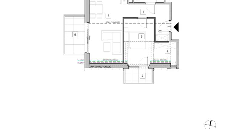 Rzut - Mieszkanie na sprzedaż 2 pokoje o powierzchni 49,46 m² - numer C1_4 w ATAL Zawiślańska