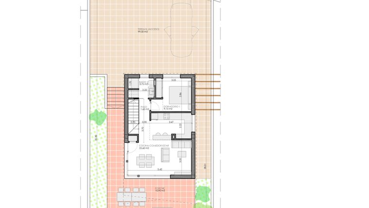 Rzut - Dom na sprzedaż 3 pokoje o powierzchni 127 m² - numer 5 w Domy w Pilar de la Horadada - 42298998