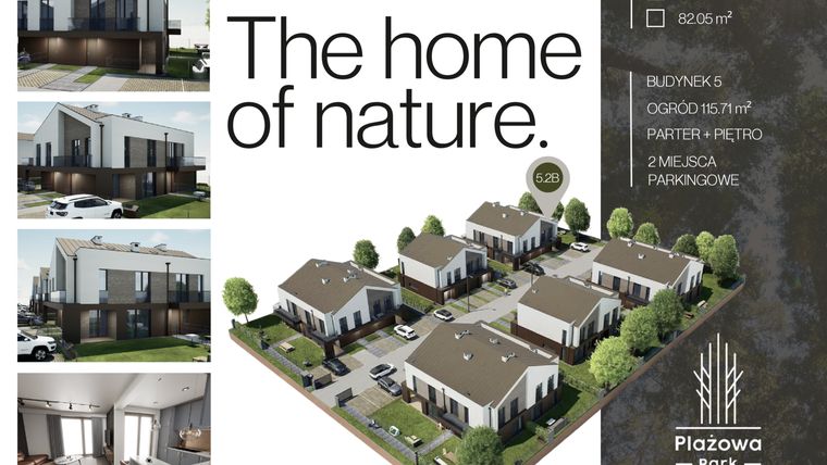 Rzut - Dom na sprzedaż 4 pokoje o powierzchni 82,05 m² - numer 5.2B w Plażowa Park Głowno