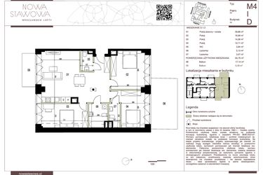 Rzut - Mieszkanie na sprzedaż 4 pokoje o powierzchni 95,04 m² - numer D.1.3 w Nowa Stawowa