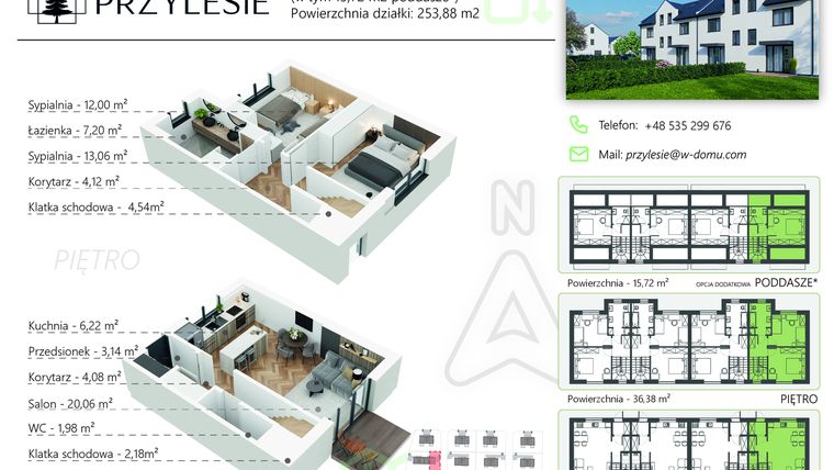 Rzut - Dom na sprzedaż 3 pokoje o powierzchni 96,48 m² - numer 157.4 w Osiedle Przylesie