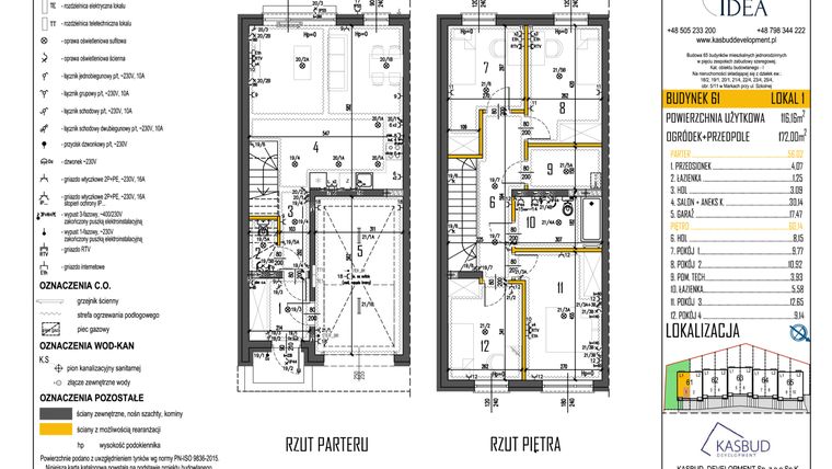 Rzut - Dom na sprzedaż 5 pokoi o powierzchni 116,16 m² - numer 61-L1 w Osiedle Idea etap I