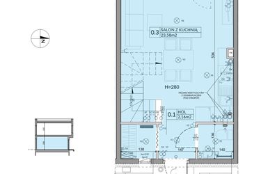 Rzut - Dom na sprzedaż 3 pokoje o powierzchni 61,95 m² - numer 38 w Boska Ksawerowska 2 etap 3