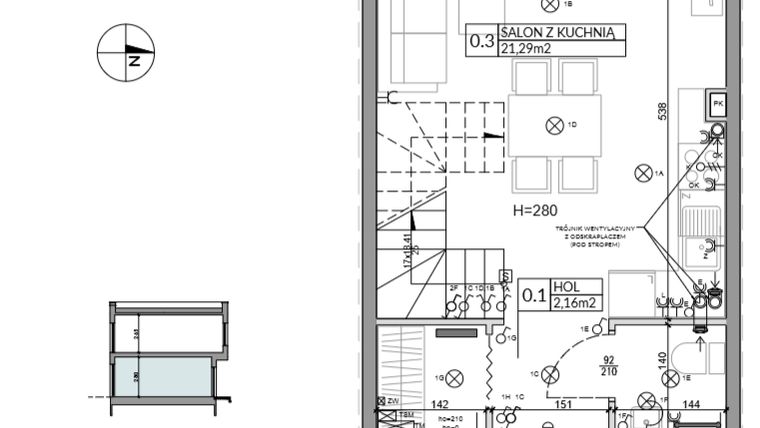 Rzut - Dom na sprzedaż 3 pokoje o powierzchni 62,16 m² - numer 22 w Boska Ksawerowska 2 etap 2