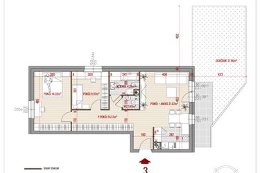 Rzut - Mieszkanie na sprzedaż 3 pokoje o powierzchni 65,31 m² - numer 3 w Zalesie