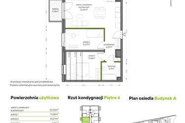 Rzut - Mieszkanie na sprzedaż 3 pokoje o powierzchni 54,27 m² - numer A/4/53 w Niepołomicka Vita