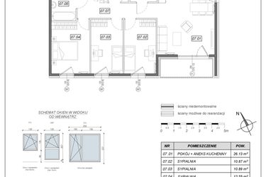 Rzut - Mieszkanie na sprzedaż 4 pokoje o powierzchni 78,94 m² - numer 5.A.07 w Nowe Południe bud. 5