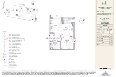 Rzut - Mieszkanie na sprzedaż 2 pokoje o powierzchni 38,44 m² - numer B6M1 w Rytm Natury