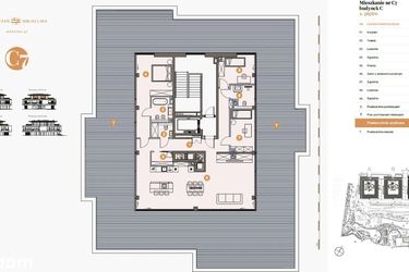 Rzut - Mieszkanie na sprzedaż 4 pokoje o powierzchni 142,4 m² - numer C7 w Przystań Wilhelma