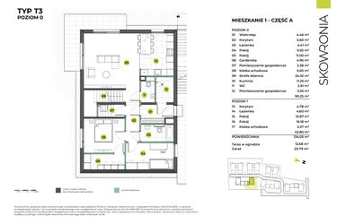 Rzut - Mieszkanie na sprzedaż 5 pokoi o powierzchni 154,84 m² - numer 5AL/1 w Skowronia