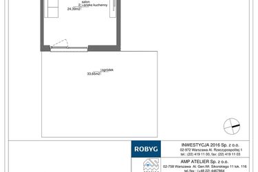 Rzut - Mieszkanie na sprzedaż 1 pokój o powierzchni 32,76 m² - numer RM/1B/M/0/1 w Rytm Mokotowa - etap 1B
