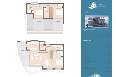 Rzut - Mieszkanie na sprzedaż 3 pokoje o powierzchni 120,3 m² - numer GB-AT-E w Marina Golden Bay