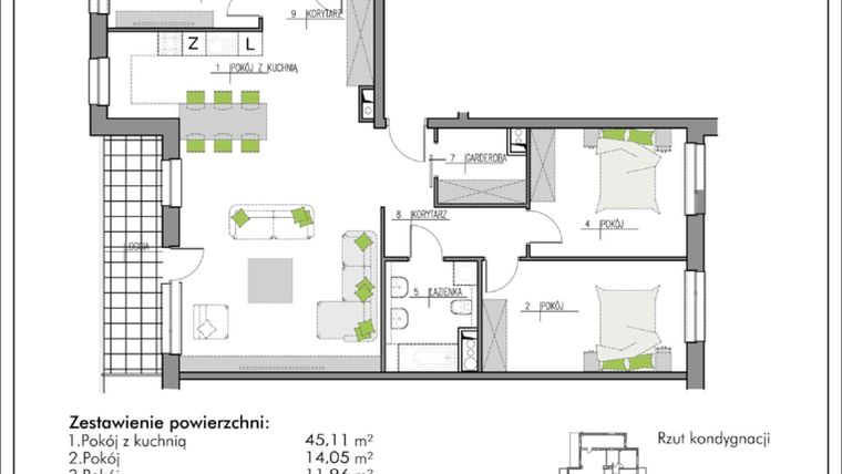Rzut - Mieszkanie na sprzedaż 4 pokoje o powierzchni 108,31 m² - numer C.73 w Nove Zdrovie