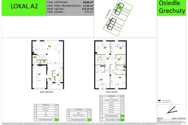 Rzut - Dom na sprzedaż 5 pokoi o powierzchni 114,19 m² - numer A2 w Osiedle Grechuty