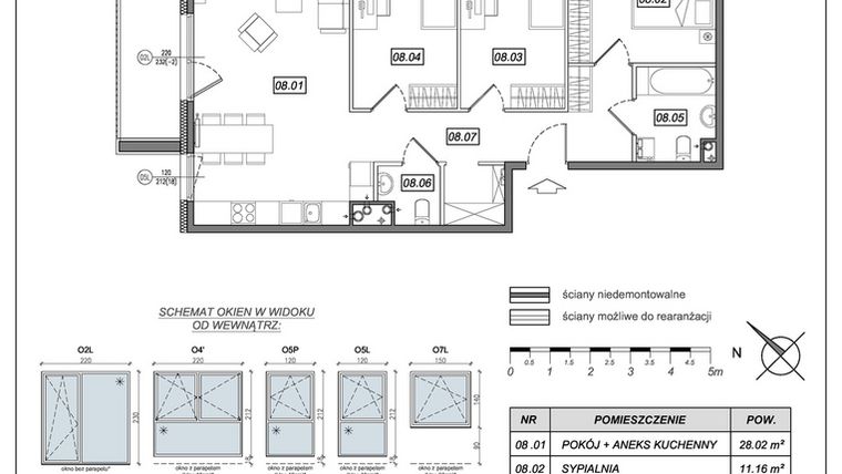 Rzut - Mieszkanie na sprzedaż 4 pokoje o powierzchni 80,3 m² - numer 8.A.08 w Urzeka bud. 8