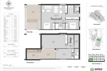 Rzut - Mieszkanie na sprzedaż 3 pokoje o powierzchni 134 m² - numer 31 w Bougainvillea - Estepona