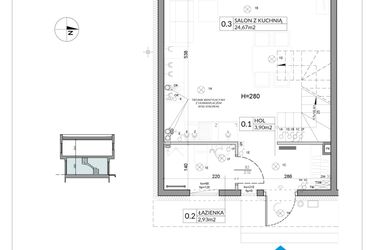 Rzut - Dom na sprzedaż 4 pokoje o powierzchni 74,84 m² - numer 21 w Boska Ksawerowska 2 etap 2