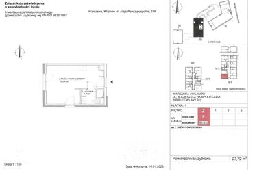 Rzut - Mieszkanie na sprzedaż 1 pokój o powierzchni 27,72 m² - numer 3 w RZ21