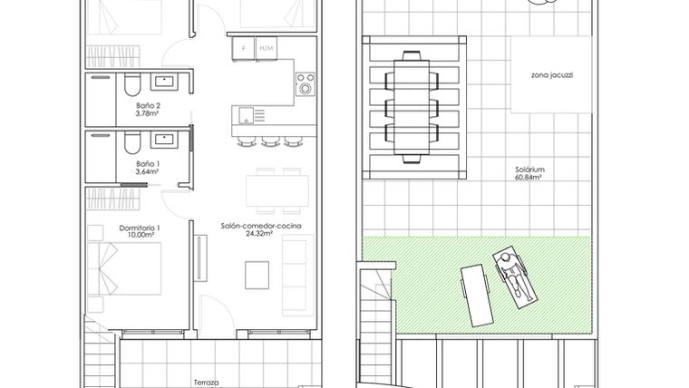 Rzut - Dom na sprzedaż 3 pokoje o powierzchni 67,5 m² - numer 1-10 w Domy w Pilar de la Horadada - 28050948