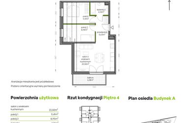 Rzut - Mieszkanie na sprzedaż 3 pokoje o powierzchni 50,62 m² - numer A/4/50 w Niepołomicka Vita