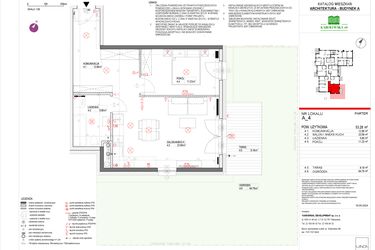 Rzut - Mieszkanie na sprzedaż 2 pokoje o powierzchni 53,81 m² - numer A.4 w Karolewska 60