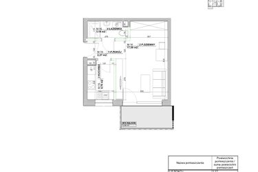 Rzut - Mieszkanie na sprzedaż 1 pokój o powierzchni 27,7 m² - numer A.16 w Laurowy Zakątek