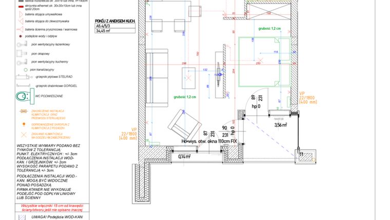 Rzut - Mieszkanie na sprzedaż 1 pokój o powierzchni 40,64 m² - numer A.5.4 w Piekary 18