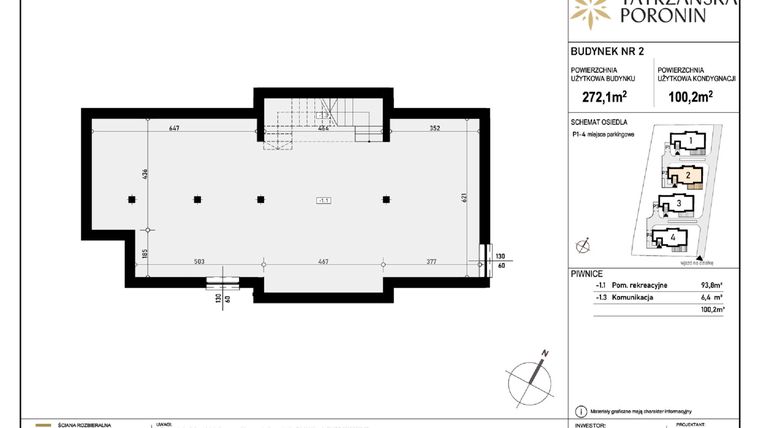 Rzut - Dom na sprzedaż 5 pokoi o powierzchni 272,1 m² - numer B2 w Poronin Tatrzańska