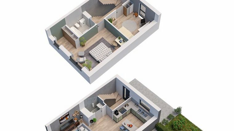 Rzut - Dom na sprzedaż 5 pokoi o powierzchni 128,92 m² - numer 4B w Domy Iwińskie