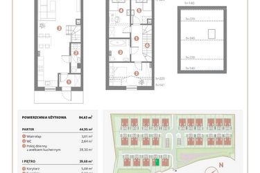 Rzut - Dom na sprzedaż 4 pokoje o powierzchni 84,63 m² - numer 2A w Bursztynova Polana