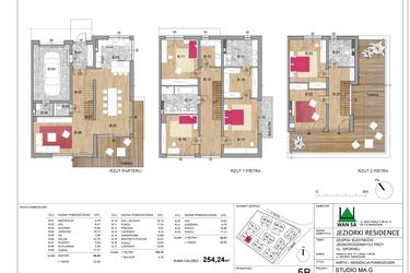 Rzut - Dom na sprzedaż 6 pokoi o powierzchni 254,24 m² - numer 5B w Jeziorki Residence