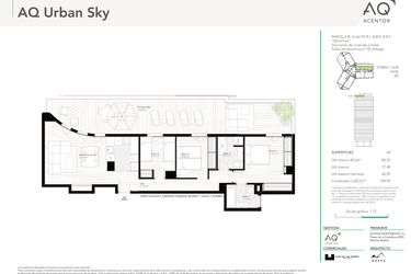 Rzut - Mieszkanie na sprzedaż 3 pokoje o powierzchni 109 m² - numer VI-28-A w AQ Urban Sky