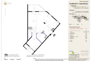 Rzut - Mieszkanie na sprzedaż 3 pokoje o powierzchni 75,31 m² - numer 15 w Markowy Targówek