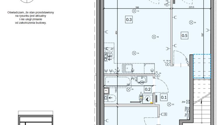 Rzut - Mieszkanie na sprzedaż 3 pokoje o powierzchni 49,65 m² - numer 51 w Boska Ksawerowska IV