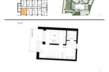 Rzut - Mieszkanie na sprzedaż 2 pokoje o powierzchni 43,11 m² - numer A3.11 w Apartamenty Dźwirzyno
