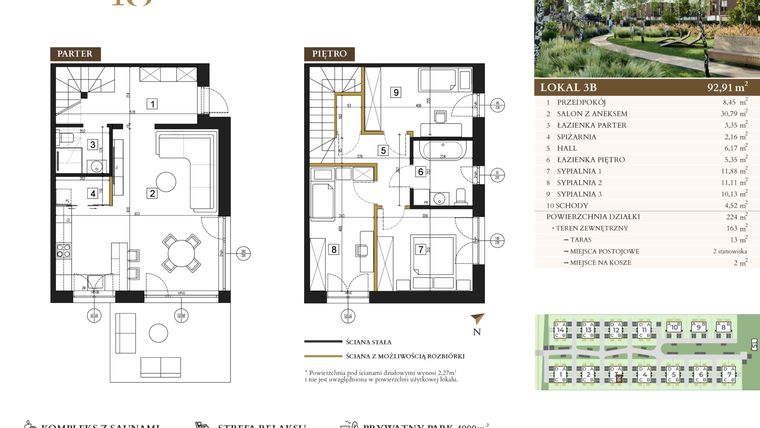 Rzut - Dom na sprzedaż 4 pokoje o powierzchni 92,91 m² - numer 3B w Lawinowa 18