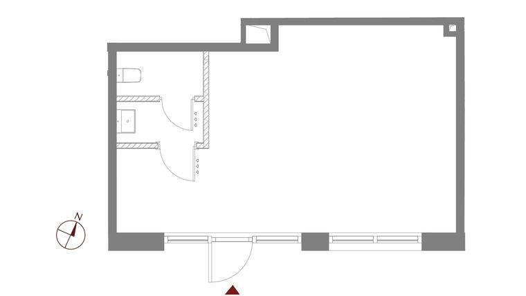 Rzut - Lokal użytkowy na sprzedaż 1 pokój o powierzchni 44,62 m² - numer B.0.U4 w Apartamenty Symfonia