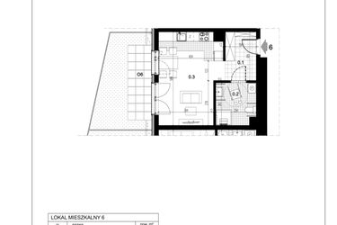 Rzut - Mieszkanie na sprzedaż 1 pokój o powierzchni 33,59 m² - numer C1.6 w Centralna 51C