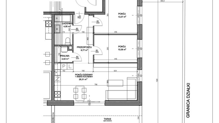 Rzut - Mieszkanie na sprzedaż 3 pokoje o powierzchni 68,49 m² - numer N.A.00.04 w Nobilis